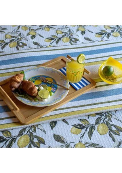 Kulplu Bambu Tepsi - Krem - 27X40 cm