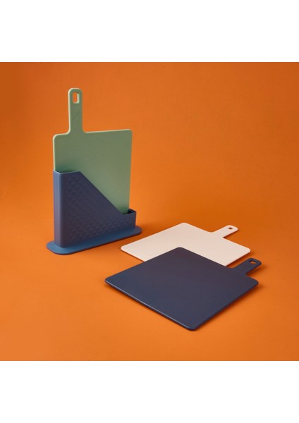 3'lü Stantlı Kesme Tahtası Seti - Renkli - 25 cm fiyatları