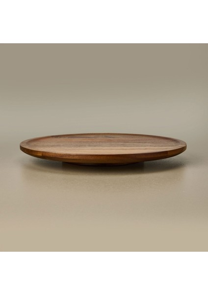 Akasya Yuvarlak Dönerli Sunumluk - Kahverengi - 35 cm modelleri