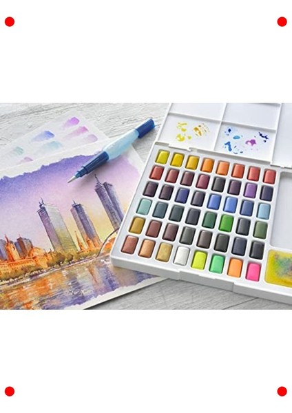 Taşınabilir 48 Renkli Tablet Suluboya Seti fırsatları