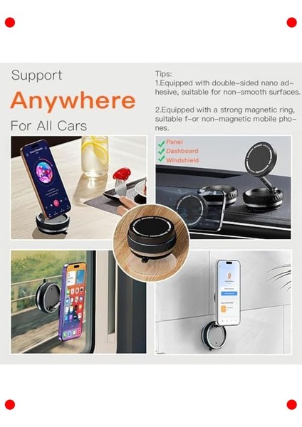 Manyetik 360° Ayarlanabilir Araç Telefon Tutucu indirimleri