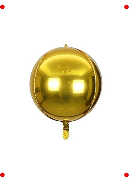 Büyük Boy Altın Küre 4d Folyo Balon, 22 Inç
