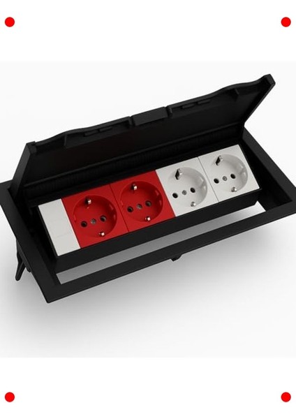 Masa Üstü Gömme Priz Kutusu (Şebeke, Ups, Data)
