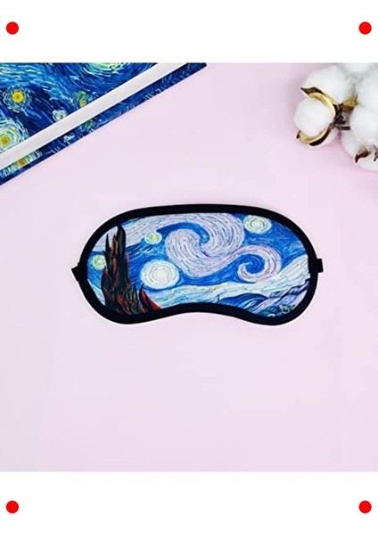 Van Gogh Yıldızlı Gece Tasarımlı Konforlu Uyku Bandı