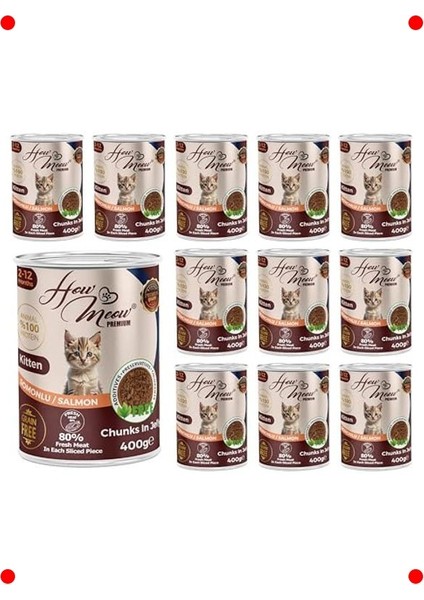 Yavru Kedi Somonlu Jöleli Konserve Mama 400 gr x 12