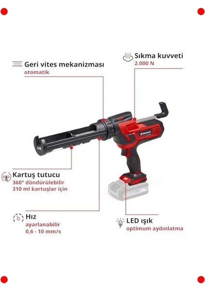 18V Akülü Silikon Tabancası, Ayarlanabilir Güç modelleri