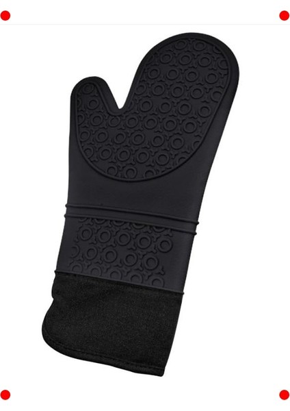 Isıya Dayanıklı Silikon Fırın Eldiveni - Siyah