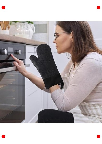 Isıya Dayanıklı Silikon Fırın Eldiveni - Siyah fiyatları