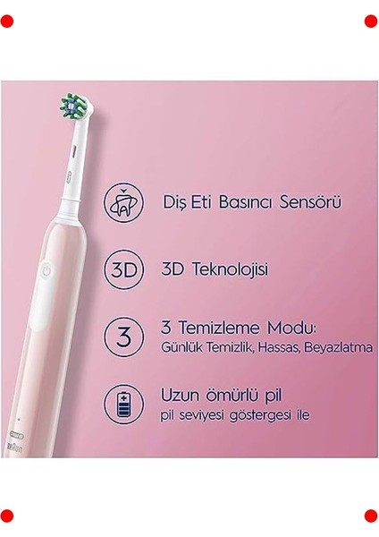 Şarjlı Elektrikli Diş Fırçası - Pembe fiyatları