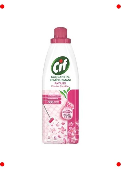 Pembe Çiçek Kokulu Konsantre Fayans Temizleyici 895 ml