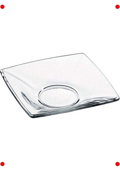 Kare Çay Tabağı Seti - 6 Adet, Hediyelik Kutu