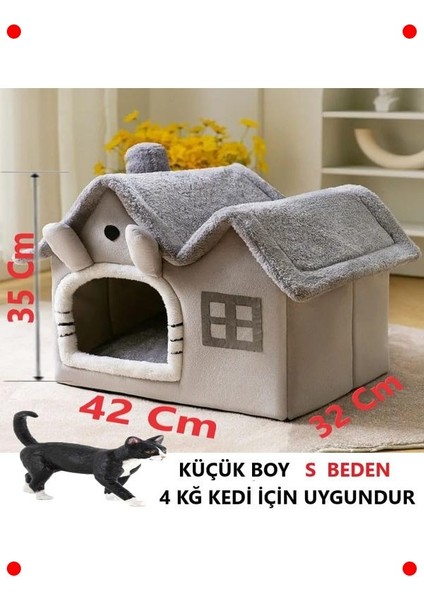 Gri Küçük Boy Yumuşak Kedi Evi & Yatağı modelleri