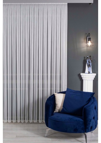 Montiago Modern Zincir Çizgili, Eteği Kurşunlu Salon, Oturma Odası, Mutfak, Ofis Yüksek Kaliteli Tül Perde 1x2,5 Normal Orta Pile fiyatları