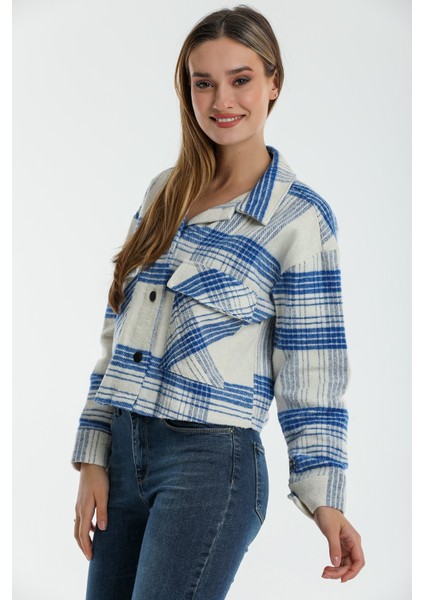 Ekose Cep Detaylı Crop Oduncu Kısa Gömlek modelleri