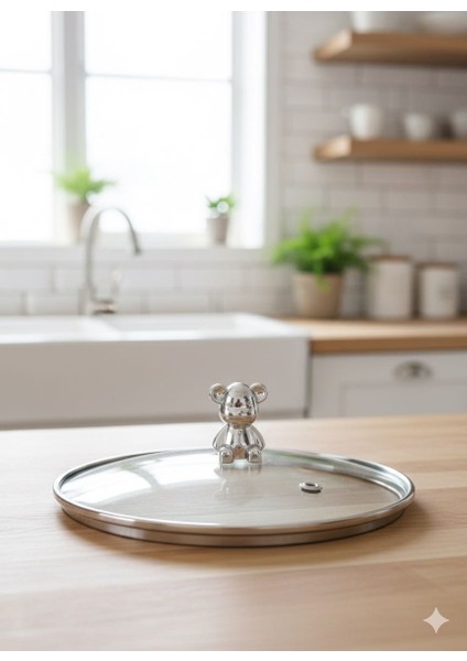 Ayı Figürlü Kapaklı, Yüksek Isıya Dayanıklı Borosilikat Cam Tencere fırsatları