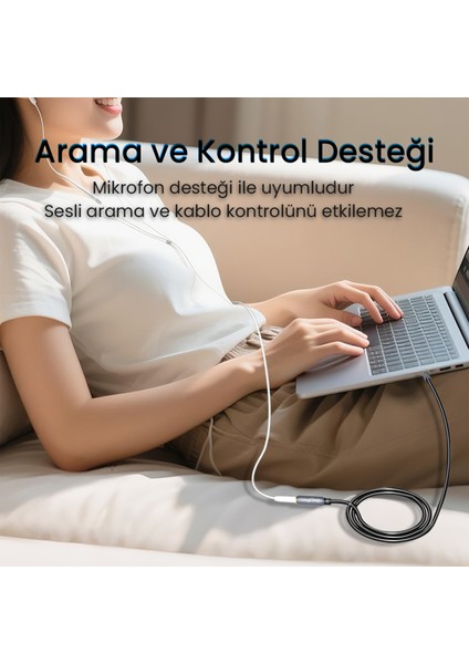 3.5mm TRRS Aux Kulaklık Mikrofon Ses Uzatma Kablosu 2 Metre indirimleri