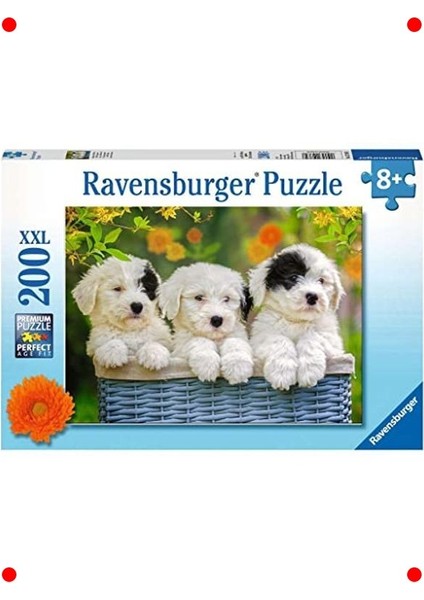 Sevimli Yavru Köpekler Temalı 200 Parça Yapboz