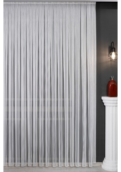 Montiago Modern Zincir Çizgili, Eteği Kurşunlu Salon, Oturma Odası, Mutfak, Ofis Tül Perde 1x3 Sık Pile fırsatları