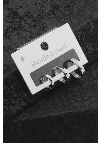 Çelik Üçlü Küpe