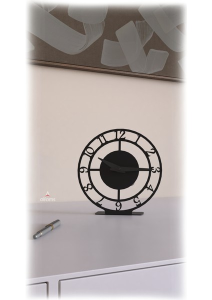 Metal Masaüstü Saat | Modern Dekoratif Tasarım | Sessiz Mekanizma