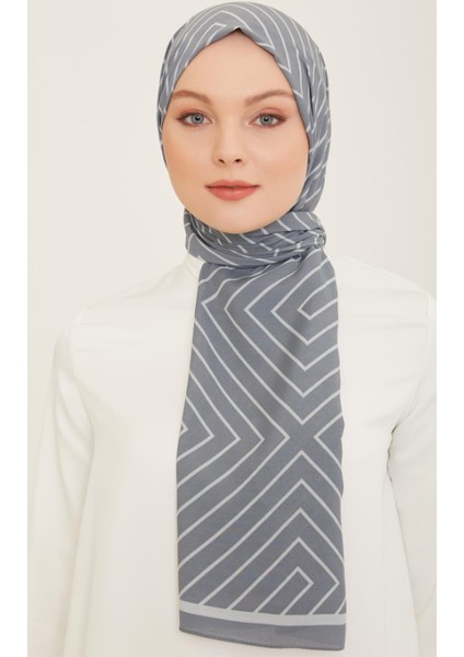 Trend Defne Şal 5761 - 06 Gri - Beyaz