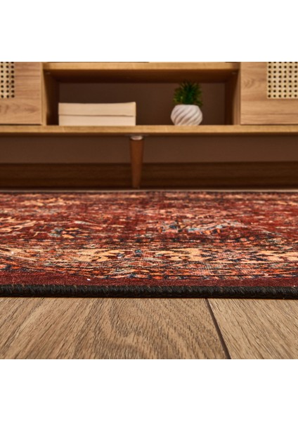 Soft Line Afgan Desenli Halı - Kırmızı - 120X180 cm fiyatları