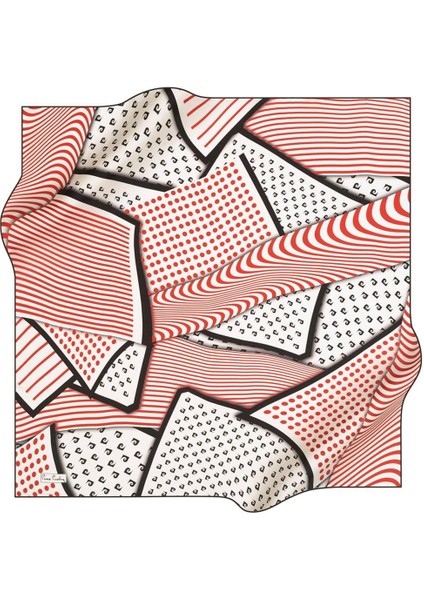 Sura Ipek Eşarp 41597 Siyah Karışık Desen 8300230 - 312