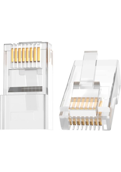 CAT5e RJ45 Jack Ethernet Konnektörü Altın Kaplama 100 Adet