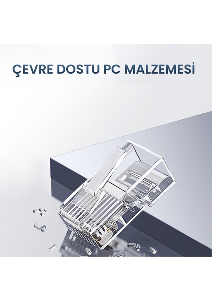 CAT5e RJ45 Jack Ethernet Konnektörü Altın Kaplama 100 Adet modelleri