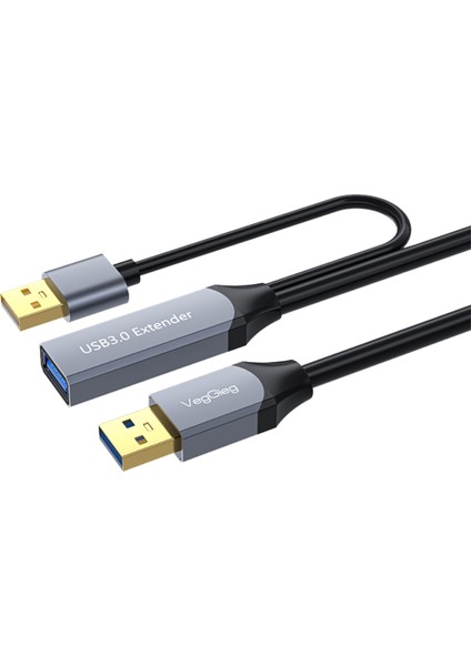 USB 3.0 Uzatma Kablosu Sinyal Güçlendirici Extender Destekli USB-A Uzatıcı Kablo 20 Metre