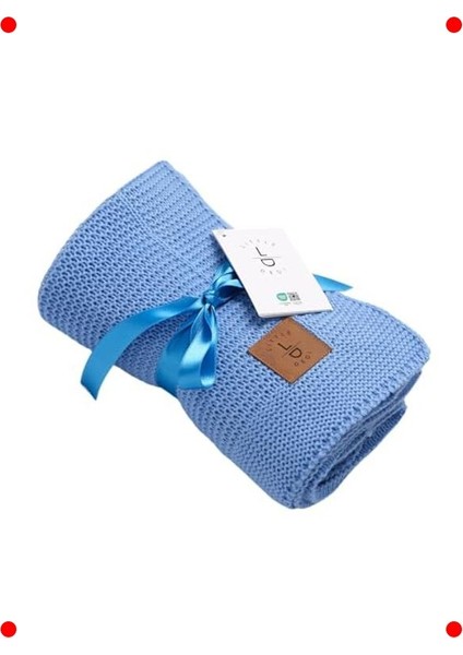 Lüks Yumuşak Bebek Battaniyesi Mavi 80X100 cm