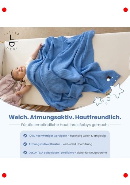 Lüks Yumuşak Bebek Battaniyesi Mavi 80X100 cm fiyatları