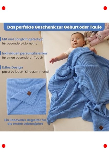 Lüks Yumuşak Bebek Battaniyesi Mavi 80X100 cm modelleri