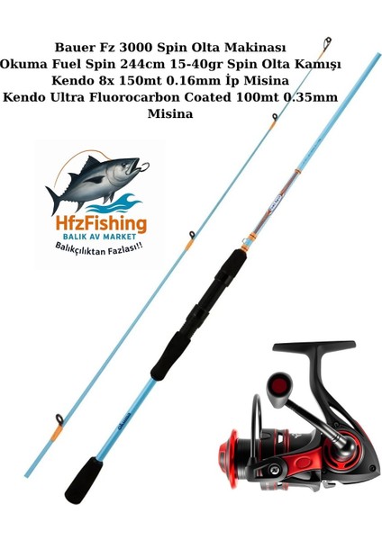 Fz 3000 - Okuma Fuel Spin 244CM Spin Olta Takımı
