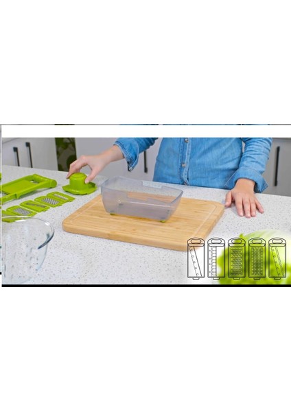 5 Başlıklı Hazneli Kaymaz Rende Jülyen Kesici Patates Havuç Rendesi fırsatları