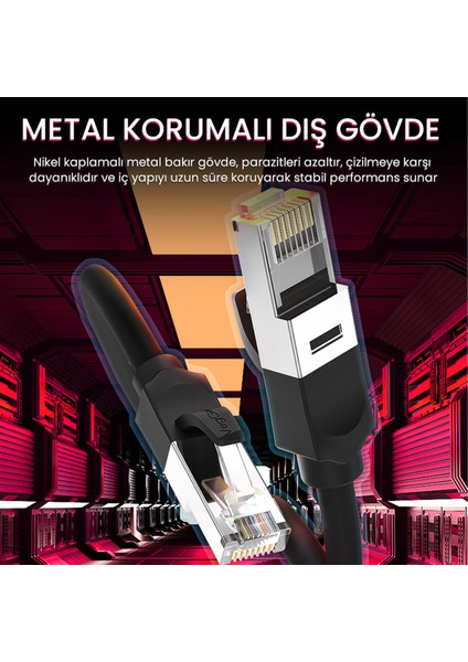 Cat6 1000Mbps Gigabit FTP RJ45 Ethernet Ağ Kablosu 10 Metre
