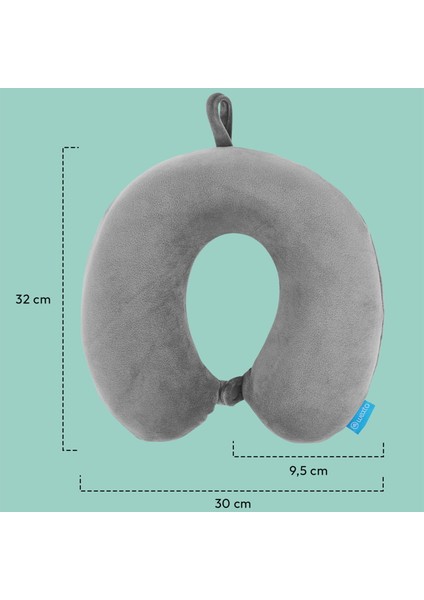 Seyahat Boyun Yastığı - Gri - 29X27 cm