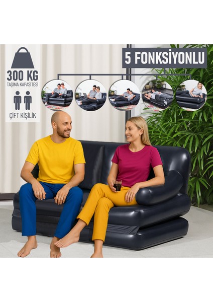 Çift Kişilik Açılır Şişme Koltuk 188X152X64