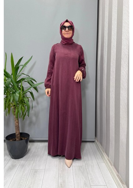 Cupro Ipek Elbise Plum T26K-4015