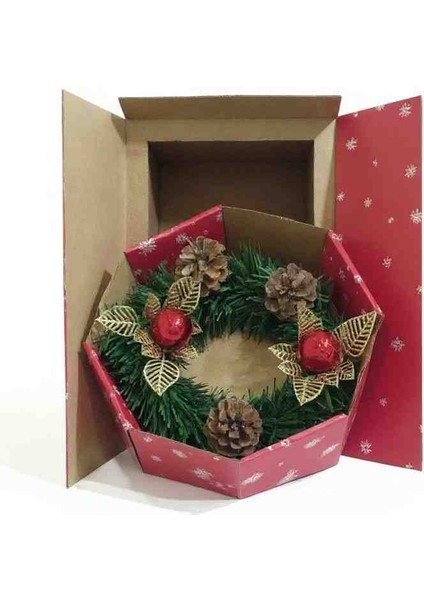 Yılbaşı Kapı Süsü 24 cm KROKANSIZ Kapı Masa Büro