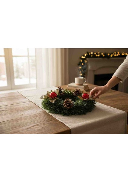 Yılbaşı Kapı Süsü 24 cm KROKANSIZ Kapı Masa Büro modelleri