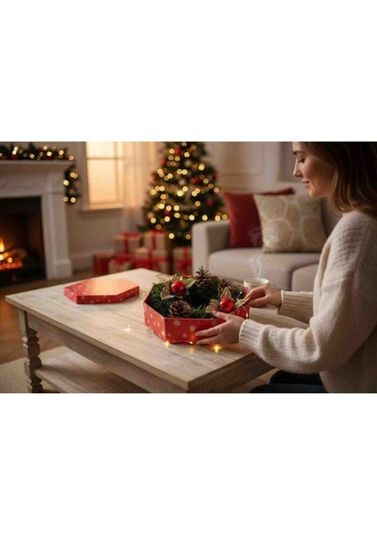 Yılbaşı Kapı Süsü 24 cm KROKANSIZ Kapı Masa Büro fırsatları