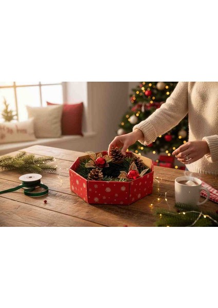 Yılbaşı Kapı Süsü 24 cm KROKANSIZ Kapı Masa Büro indirimleri