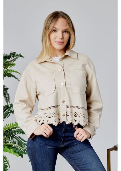 Scuba Süet Lazer Kesim Ceket