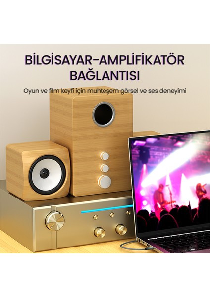 3.5mm Jack TRS Hi-Fi Örgülü AUX Ses Kablosu 3 Metre indirimleri