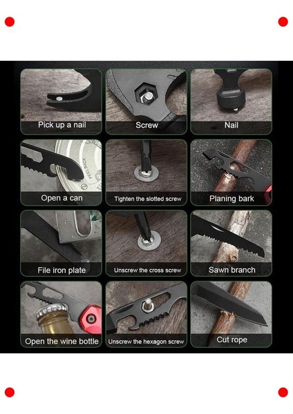 Çok Amaçlı Outdoor Çekiç & Araç Seti (Siyah) indirimleri