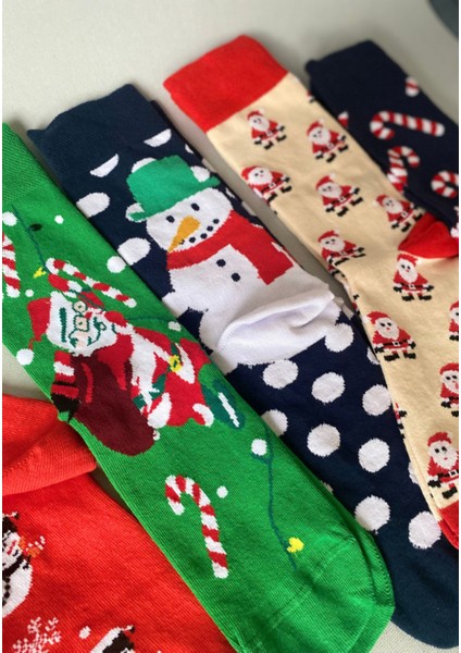 Yılbaşı 6’lı Desenli Çorap Seti | Unisex Hediye Kutulu Kış Temalı Çoraplar fiyatları