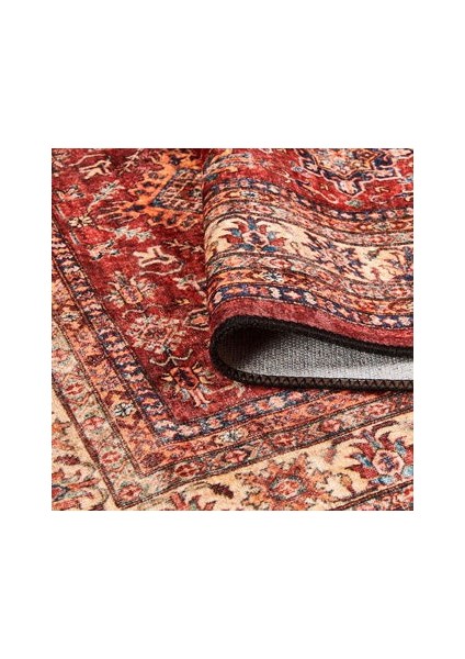 Soft Line Afgan Desenli Halı - Kırmızı - 80X150 cm modelleri