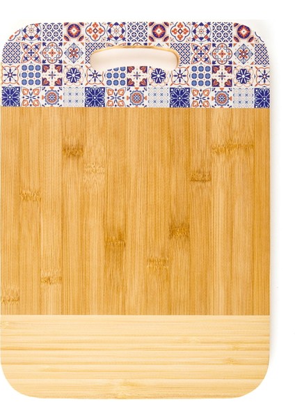 Desenli Bambu Kesme Tahtası - Bej - 36X25,5 cm fiyatları