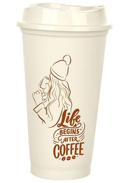 Kahve Bardağı - Kapaklı Krem 473 ml fırsatları